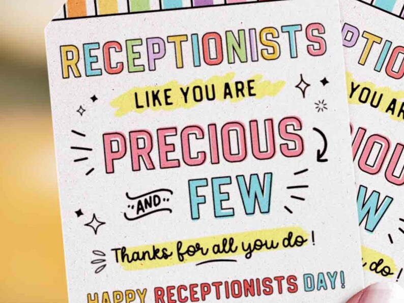 Receptionists Day tag Employee Appreciation Week Editable Printable Thank You Card Gift for receptionist Receptionist Day INSTANT DOWNLOAD
