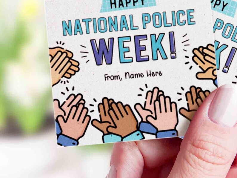 Police Week Gift Tag Printable Police Appreciation Card Editable Police officer Law enforcement thank you gift tag INSTANT DOWNLOAD
