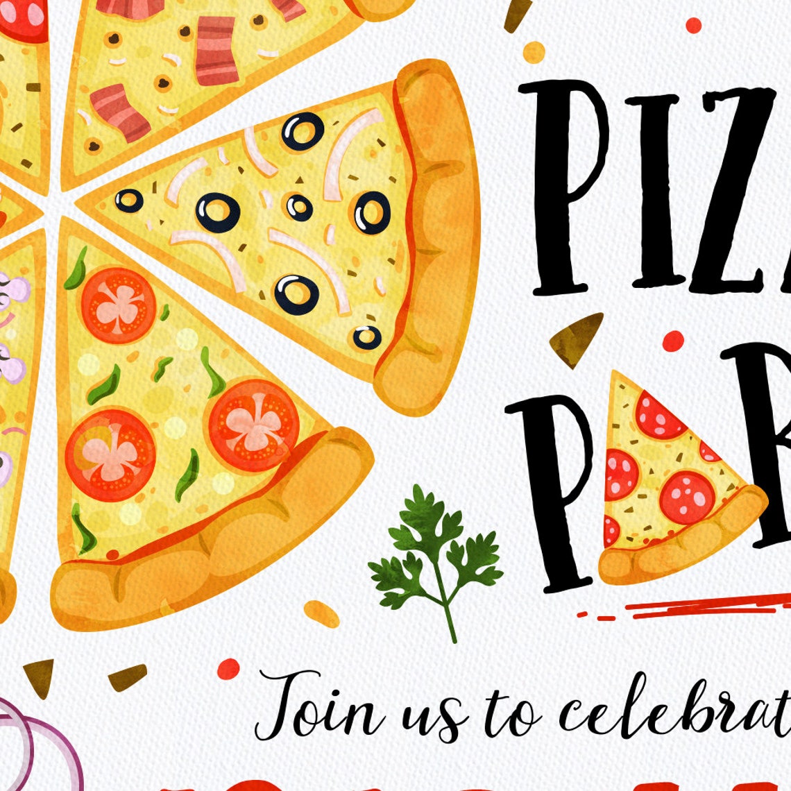 Pizza party invitation Printable Pizza Making Birthday | Etsy