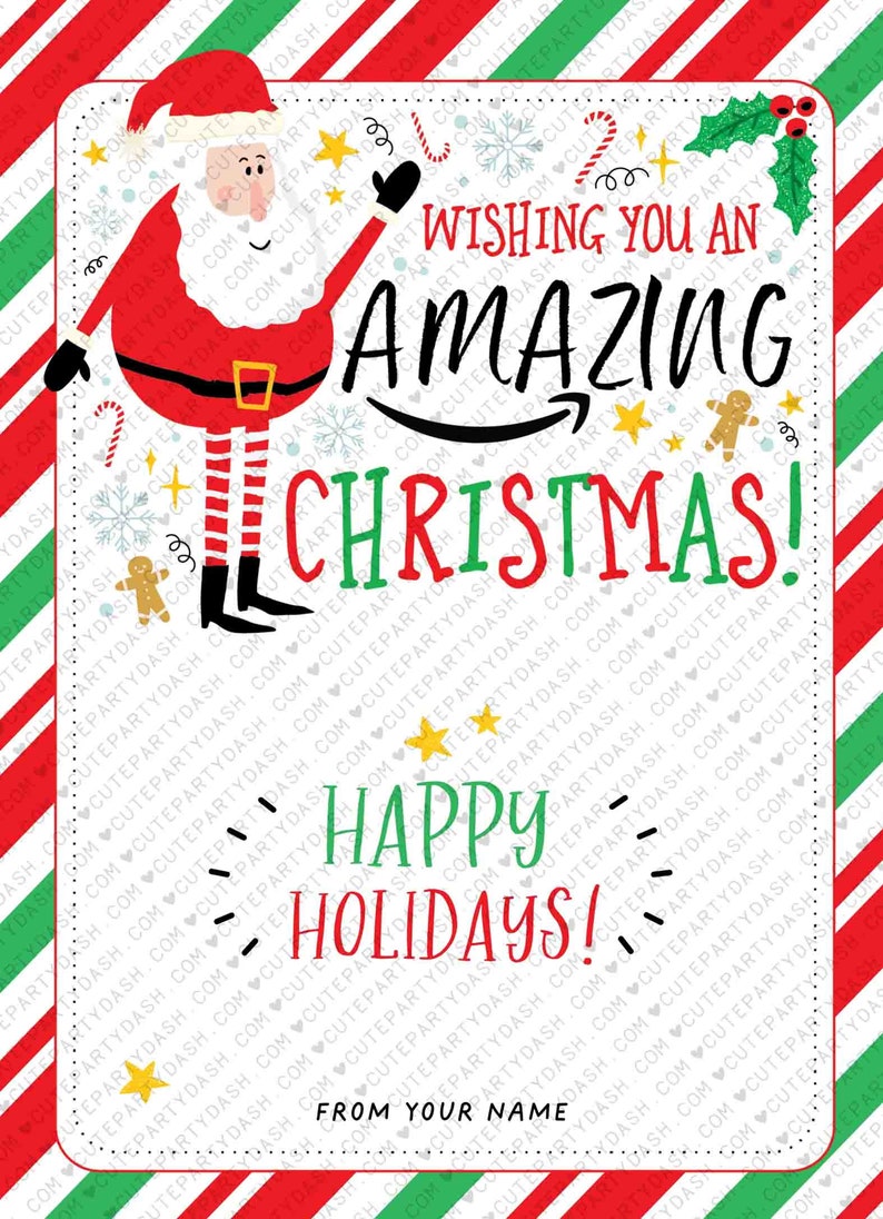 Wishing You An Amazing Christmas Gift Card Holder template INSTANT DOWNLOAD Printable Holiday Gift Card for Teacher Appreciation Gift Winter