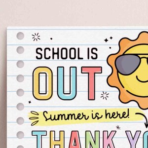 End of Year Teacher Gift Card Holder Summer Thank You Gift Card Holder template Printable Teacher Appreciation Week Gift INSTANT DOWNLOAD