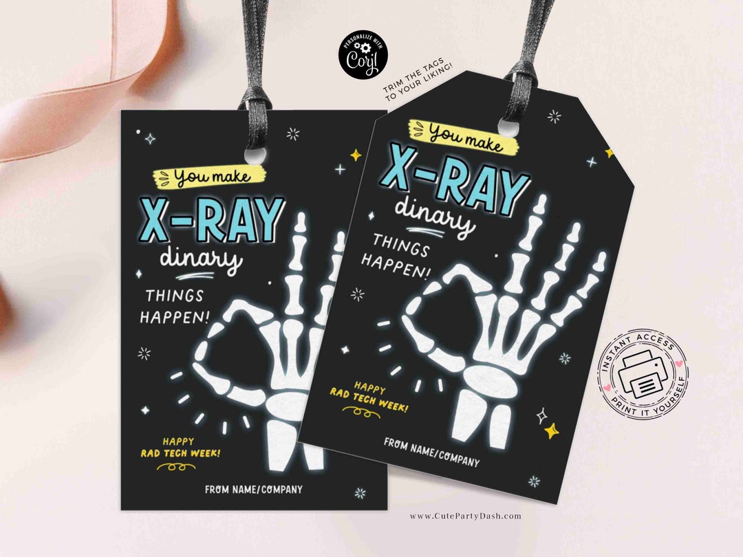 Rad Tech Week Gifts Tag Printable INSTANT DOWNLOAD Editable Happy Radiology Tech Week