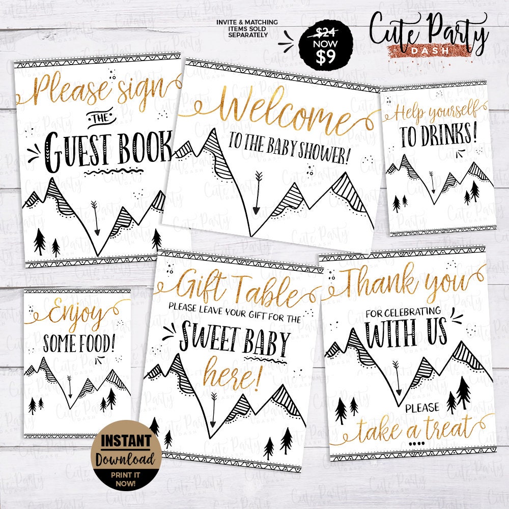 INSTANT DOWNLOAD Tribal Baby Shower Table Signs Name Address - Etsy