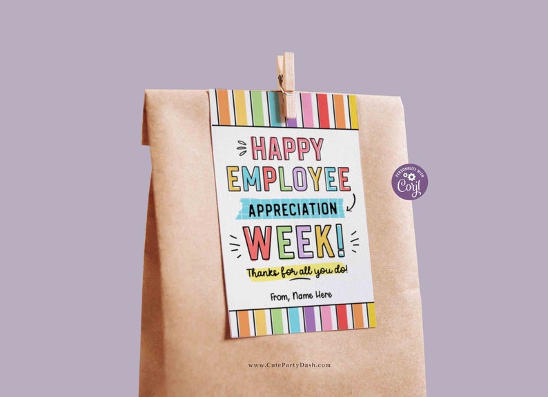 Editable Employee Appreciation Week Gift Tag Printable Employee Thank You Card Staff Appreciation Week gift for Team Member INSTANT DOWNLOAD