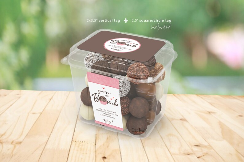 Valentine Hot Chocolate Bomb Gift Tag: Editable Template (Instant Download) image 2