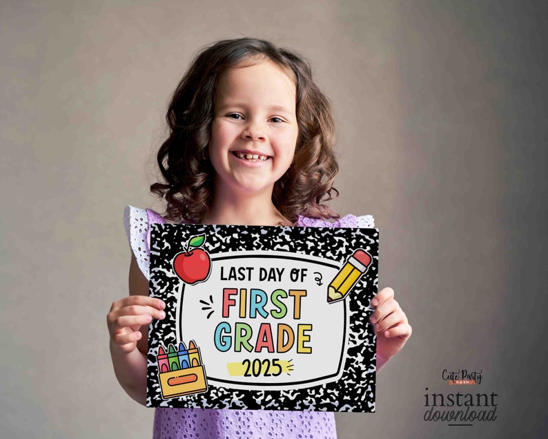 Editable First day of 1st Grade Sign Bundle Printable INSTANT DOWNLOAD, EDITABLE First Day & Last Day Back to school Sign Set Chalkboard