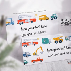 Transportation Birthday Invitation: Truck Car Party, Editable Printable (Digital Download) image 9