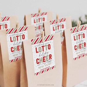 Christmas Wishing you a Lotto Holiday Cheer Gift Tag, Appreciation Gift Tags, Lottery Ticket Christmas Gift Tag, INSTANT DOWNLOAD EDITABLE