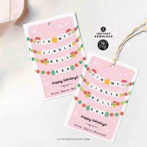 In My Christmas Era Gift Tag Printable INSTANT DOWNLOAD In My Jingle Bell Era Christmas Friendship Bracelet Unique Trendy Holiday Tag for