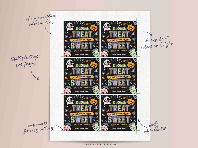 EDITABLE Halloween A Little Treat for Someone Sweet Gift Tag Teacher Staff Pta Pto Kids Spooky Treat Gift Candy treat Label INSTANT DOWNLOAD