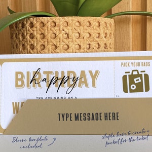 Editable Weekend Getaway Voucher Template, Surprise Trip gift ticket, Weekend Getaway Birthday Trip Away Trip Voucher
gift for mom, gift for dad, weekend getaway, bestseller