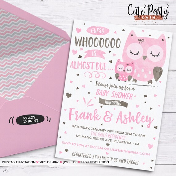owl baby shower invitations