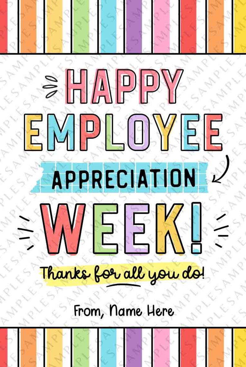 Editable Employee Appreciation Week Gift Tag Printable Employee Thank You Card Staff Appreciation Week gift for Team Member INSTANT DOWNLOAD