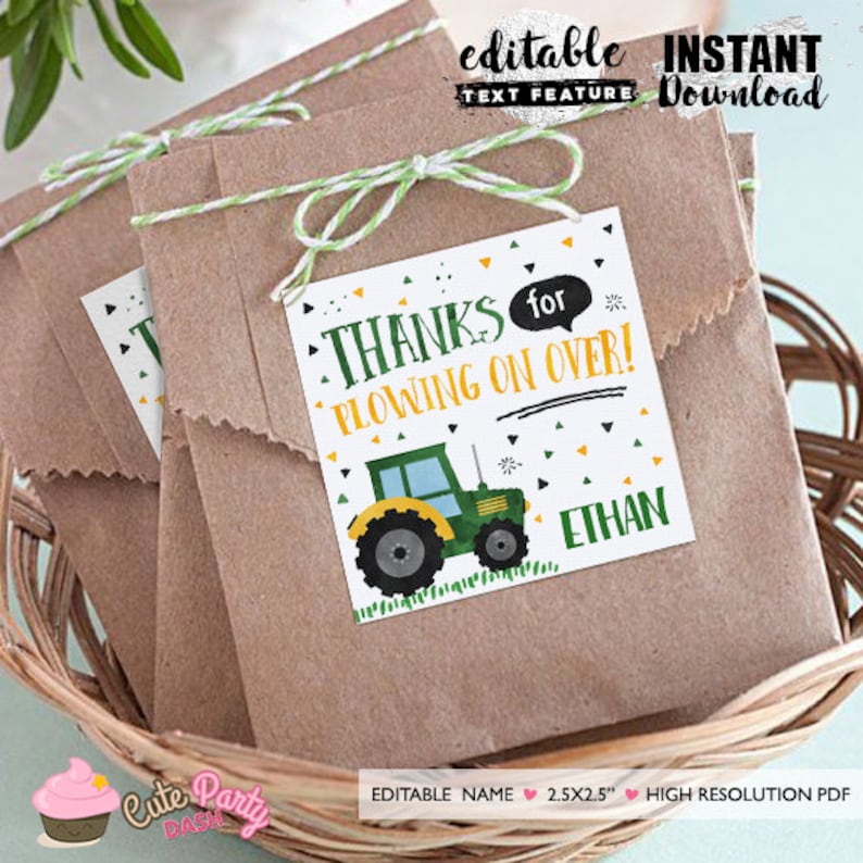 Editable Tractor Birthday Invitation: Watercolor Farm Party (Instant Download) image 6