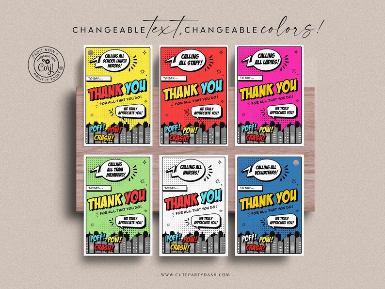 Nurse Appreciation Week Gift Tag Printable Gift for Nurse Editable Thank You Tag Superhero Appreciation Card INSTANT DOWNLOAD