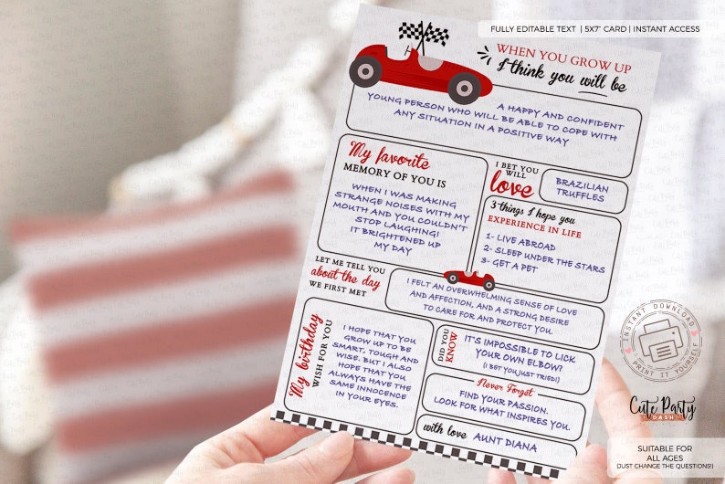 Two Fast Two Curious Birthday Invitation: Race Car Party (Digital Download) image 6