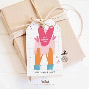 Happy Valentine's Day Classroom Valentine Kids Tag Printable SOFORTIGER DOWNLOAD Lehrer Valentinstag Geschenk Co Worker Team EDITIERBARER Geschenkanhänger