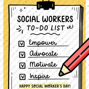 Social Work To-do List Gift Tags Printable INSTANT DOWNLOAD Editable ...