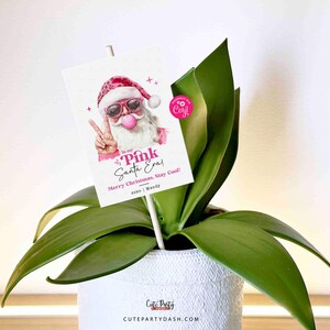 In My Pink Santa Era Christmas Gift Tag Printable INSTANT DOWNLOAD Trendy Retro Christmas Gift Tag –  Cool Santa Holiday Tag for Fun Gifting