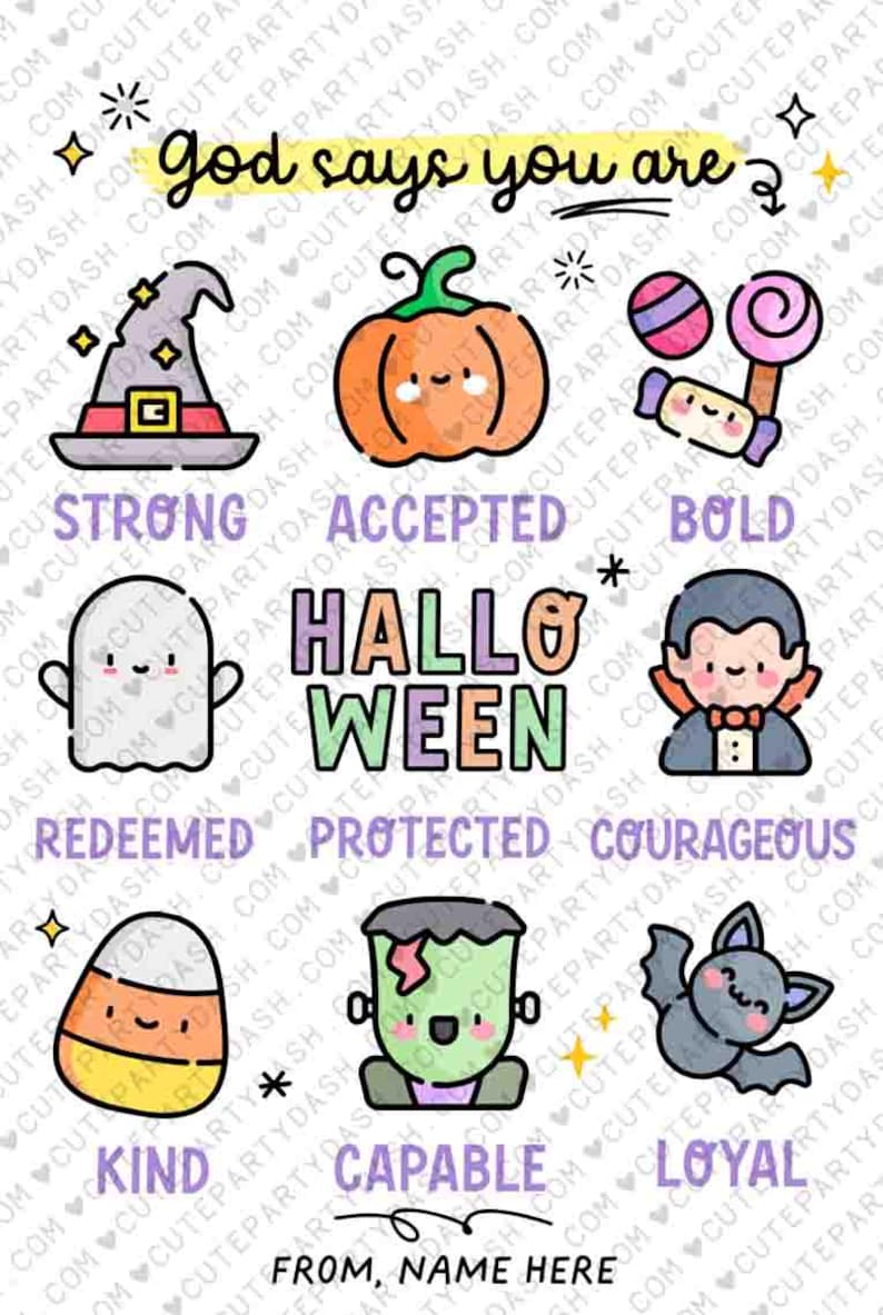 Editable Halloween Christian Gift Tag: Church Treat Tags (Digital Download) image 2