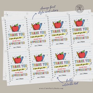 EDITABLE Thank you for all you do we truly appreciate you Tag, Teacher Appreciation Tag, Staff Employee Appreciation School INSTANT DOWNLOAD
