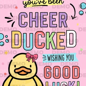 Editable You've been Cheer Ducked Tag, Cheerleader good luck treat tag, Cheer Team Printable Duck Tag, Cheer Gift ideas INSTANT DOWNLOAD