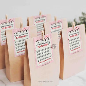 Valentine’s Day To-Do List Classroom Valentine Kids Tag Printable INSTANT DOWNLOAD Happy Valentine's Day EDITABLE gift tag
