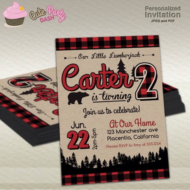 INSTANT DOWNLOAD EDITABLE Lumberjack Birthday Food Cards - Etsy