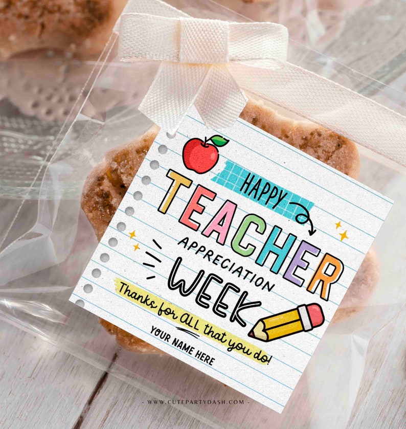 Teacher Appreciation Week Gift Tag Printable INSTANT DOWNLOAD Gift for Teachers Gift box Thank You Card Editable Happy Teacher Appreciation
