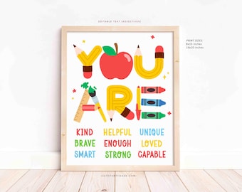 Editable Welcome Back To School Poster: Classroom Decor (Digital Download)