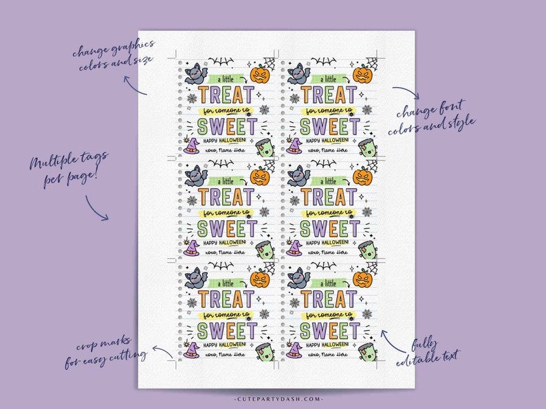 EDITABLE Halloween A Little Treat for Someone Sweet Gift Tag Teacher Staff Pta Pto Kids Classmate Gift Candy treat Label INSTANT DOWNLOAD