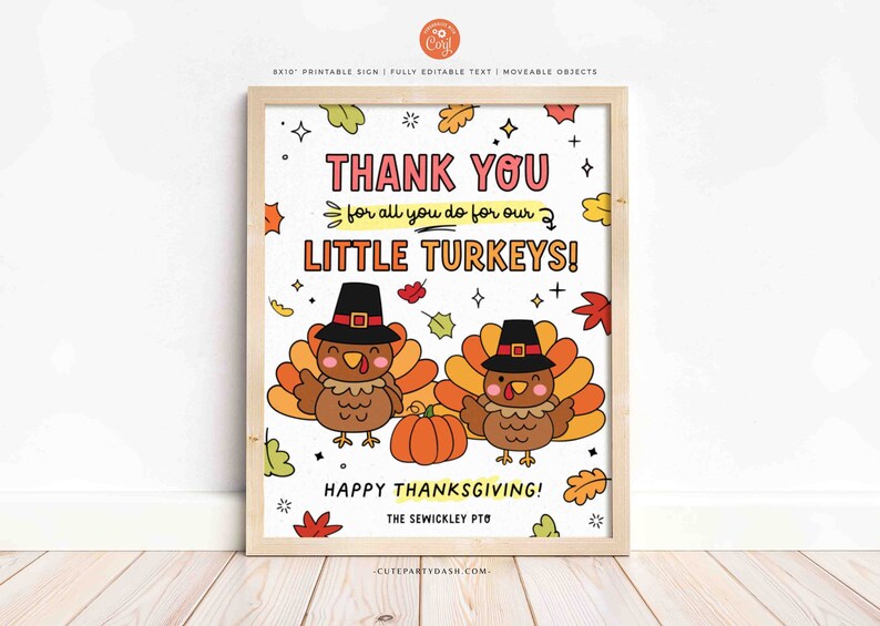 Geschenkanhänger für Thanksgiving-Truthahn: Bearbeitbarer Dankesanhänger (Digitaler Download) Bild 7