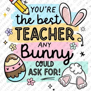 Teacher Appreciation Bunny Easter Gift Tag Printable INSTANT DOWNLOAD Editable Spring Gift for School Staff Faculty Breakroom Easter tag