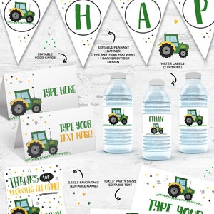 INSTANT DOWNLOAD, EDITABLE Tractor Birthday Party invitations, Farmer Tractor Birthday, corjl printable invitations, Watercolors invite 459 image 4