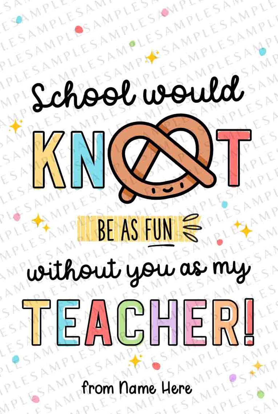 Editable Pretzel Teacher Appreciation Treat Tag Printable Etsy