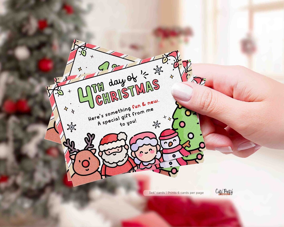 12 Days of Christmas Gift Tags, Printable Holiday Cards (digital ...