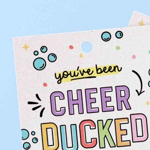 Editable You've been Cheer Ducked Tag, Cheerleader good luck treat tag, Cheer Team Printable Duck Tag, Cheer Gift ideas INSTANT DOWNLOAD