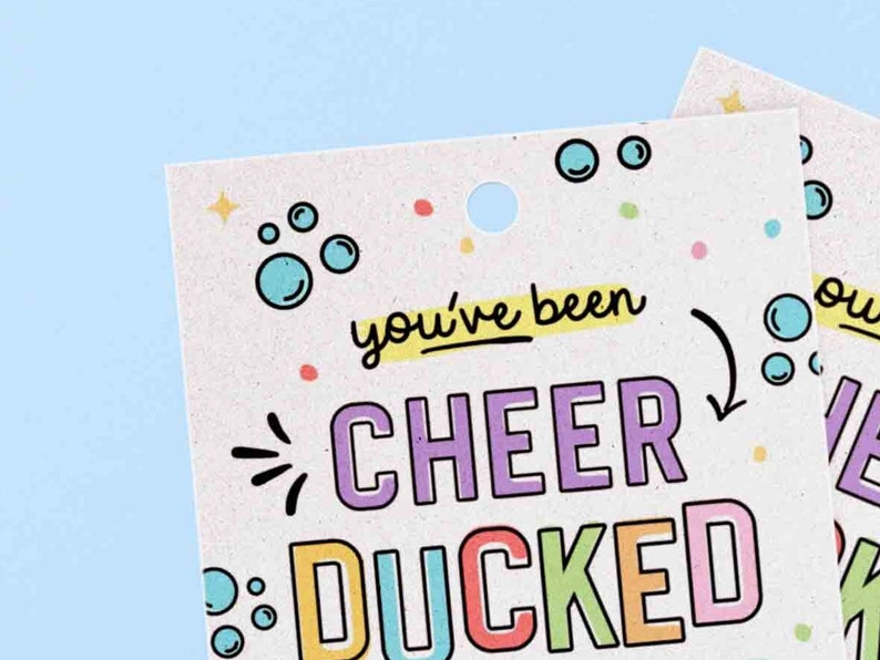 Editable You've been Cheer Ducked Tag, Cheerleader good luck treat tag, Cheer Team Printable Duck Tag, Cheer Gift ideas INSTANT DOWNLOAD