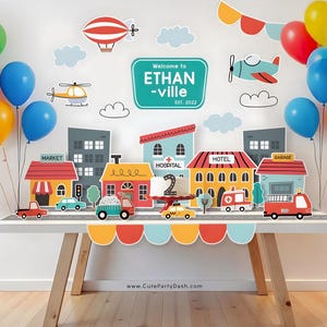 City Transportation Birthday Party Kit: Printable Vehicle Decor (INSTANT DOWNLOAD)