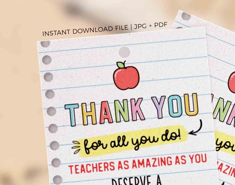 Editable You Deserve a Break kit kat Gift Tag Template, Printable Spring Break Thank You Tags Staff Teacher appreciation week gift