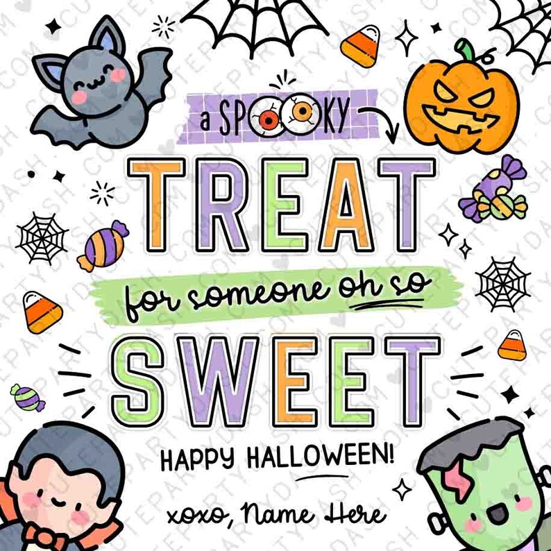 EDITABLE Halloween A Little Treat for Someone Sweet Gift Tag Teacher Staff Pta Pto Kids Spooky Treat Gift Candy treat Label INSTANT DOWNLOAD