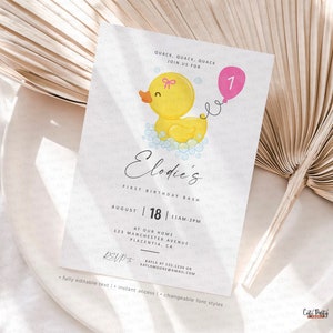 Rubber Duck Birthday Signs: Editable Party Decoration (Instant Download) image 5