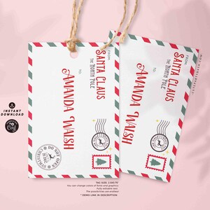 From Santa Christmas Gift Tag Printable INSTANT DOWNLOAD Happy Holidays Modern Christmas Favor Tag Christmas Do not open until December 25