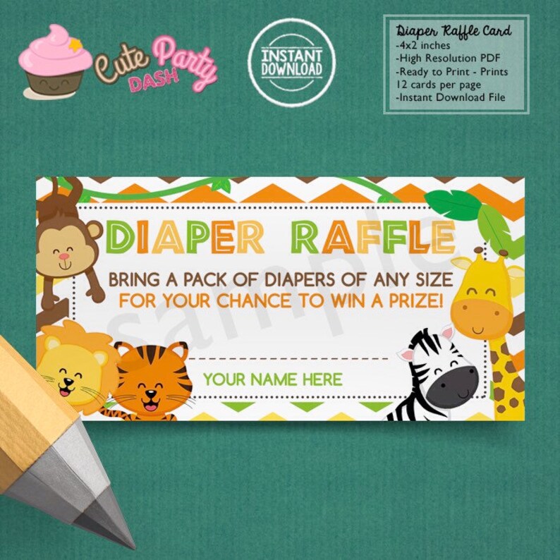 Safari Baby Shower invitations Jungle animals DIY printable Cute Safari co-ed couples shower invitations image 3