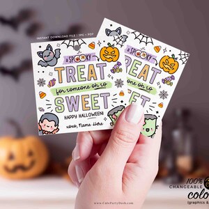 EDITABLE Halloween A Little Treat for Someone Sweet Gift Tag Teacher Staff Pta Pto Kids Spooky Treat Gift Candy treat Label INSTANT DOWNLOAD