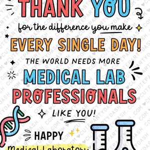 Lab Week Gift Tags Printable INSTANT DOWNLOAD Editable Lab Week ...