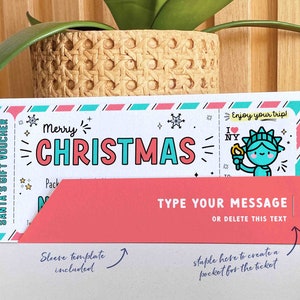 Christmas New York trip ticket Template, Editable Holiday gift ticket, Surprise NYC Vacation Boarding Pass Ticket Trip INSTANT DOWNLOAD Fech