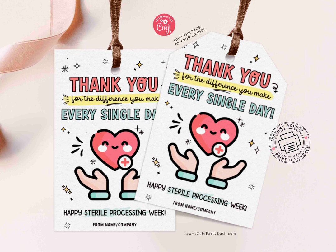 Sterile Processing Week Printable Gift Tag INSTANT DOWNLOAD Etsy