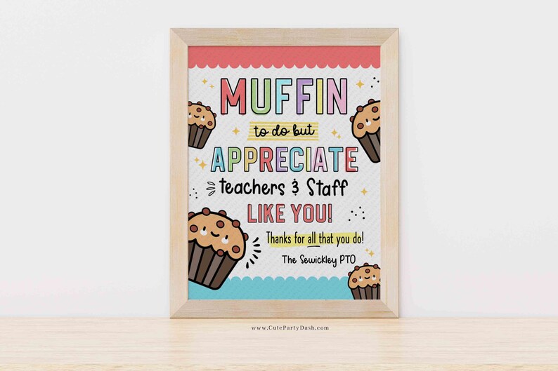 Editable Muffin To Do Appreciation Week Sign, Printable Muffin Staff Volunteer Thank You Appreciation Week, Nurse, INSTANT DOWNLOAD