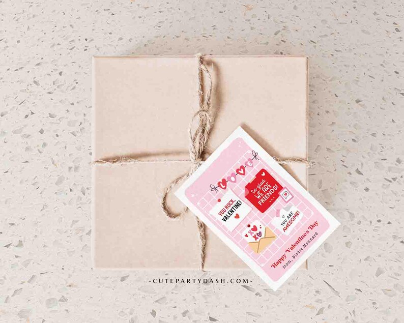 Happy Valentine's Day Classroom Valentine Kids Tag Printable INSTANT DOWNLOAD Teacher Valentines Notes Gift Coworker Team  EDITABLE gift tag